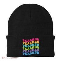 Teacher Retro Word Mashup Beanie thumb 0