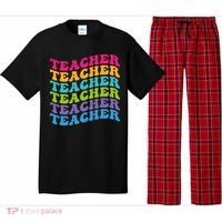 Teacher Retro Word Mashup Pajama Set thumb 0
