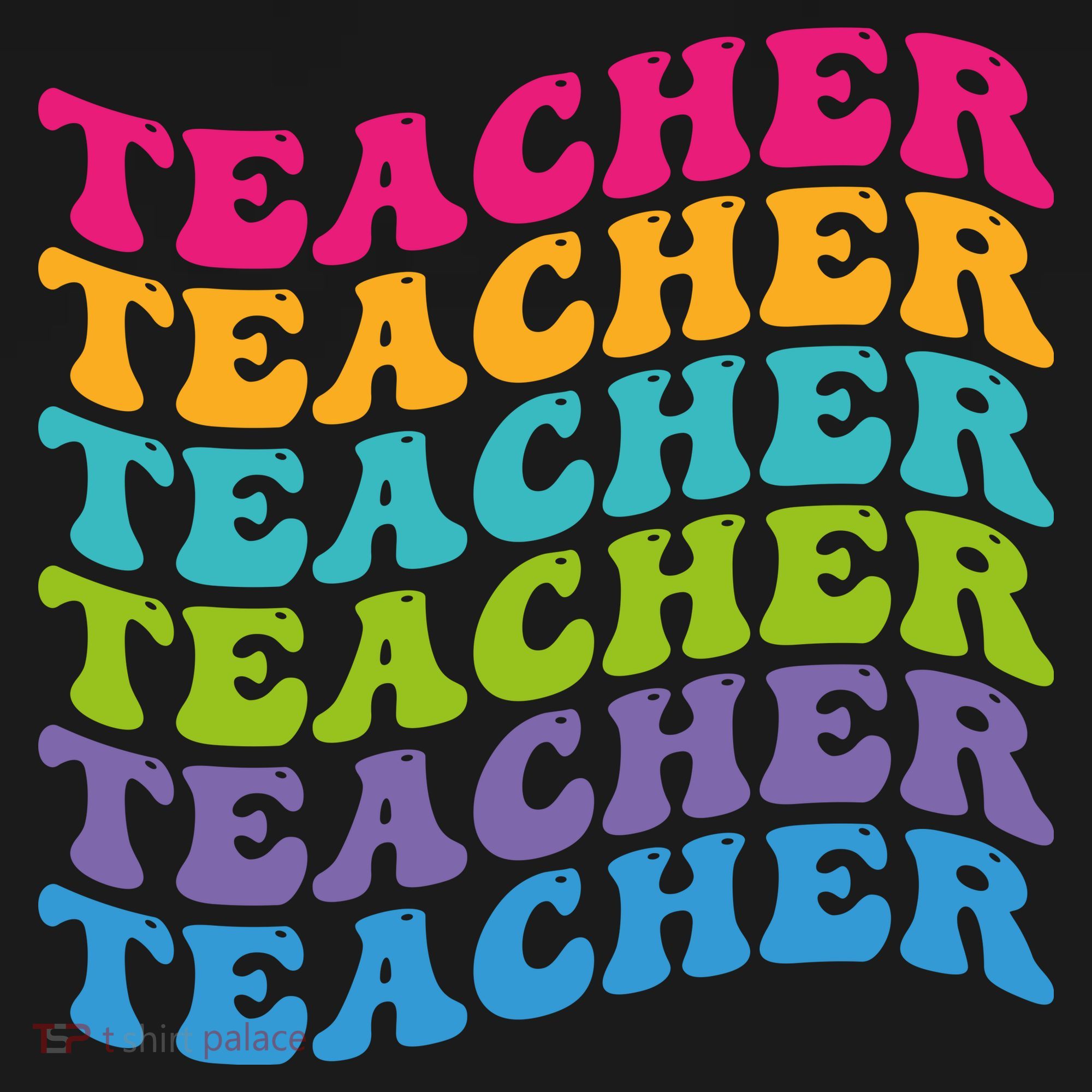 Teacher Retro Word Mashup Pajama Set
