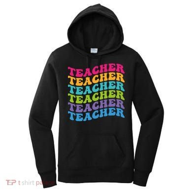 Teacher Retro Word Mashup Women's Hoodie