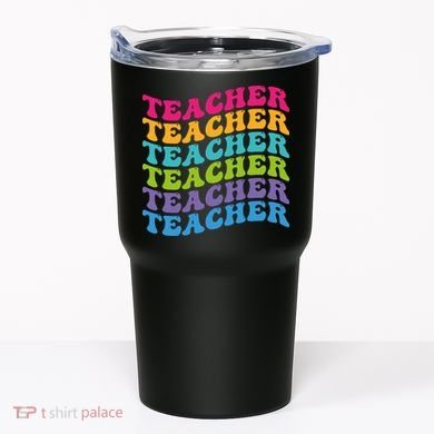 Teacher Retro Word Mashup Tumbler