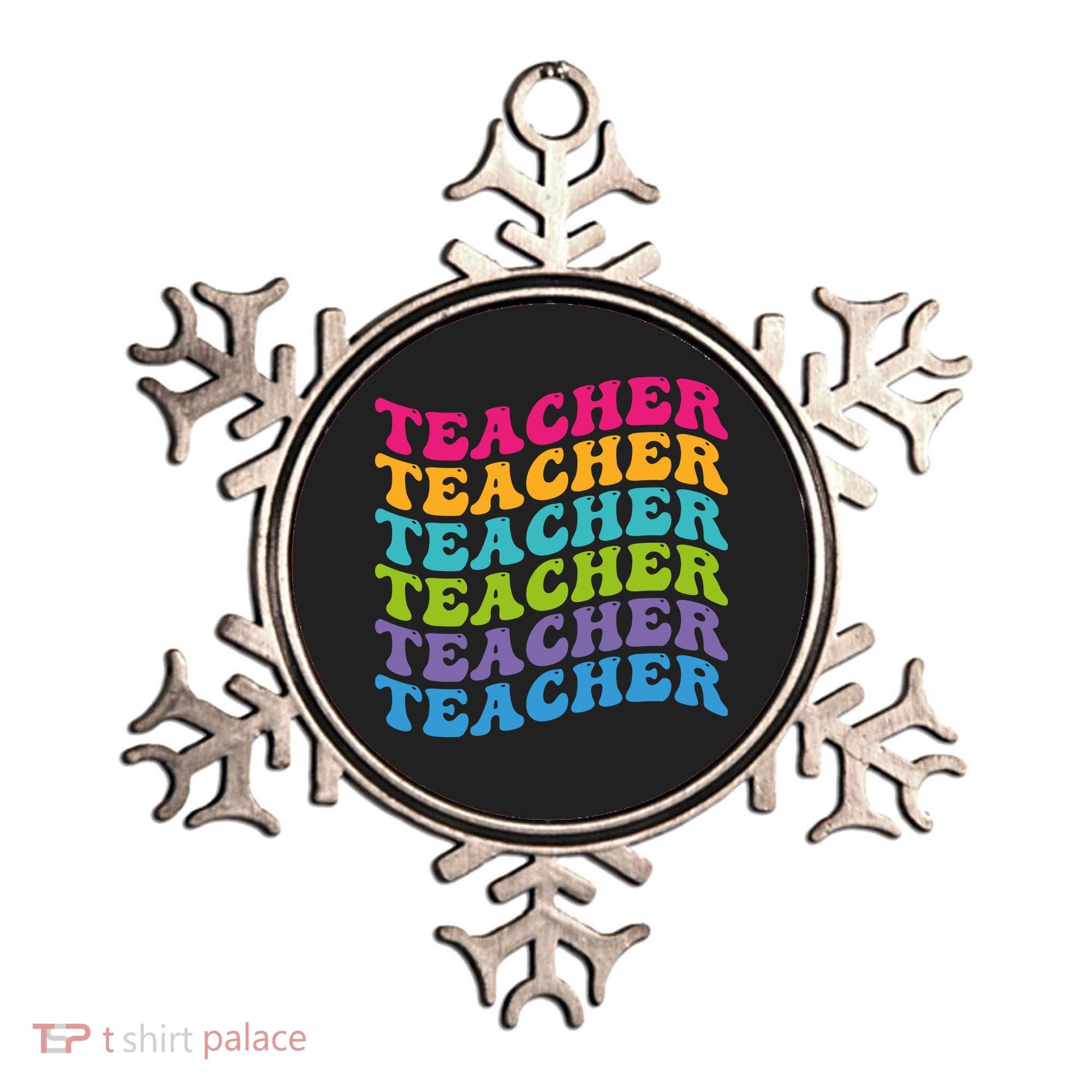 Teacher Retro Word Mashup Ornament