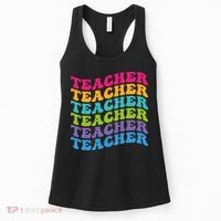 Teacher Retro Word Mashup Women's Tank Top thumb 0