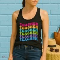 Teacher Retro Word Mashup Women's Tank Top thumb 2