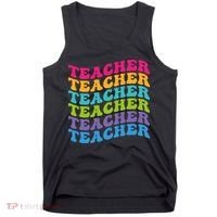 Teacher Retro Word Mashup Tank Top thumb 0