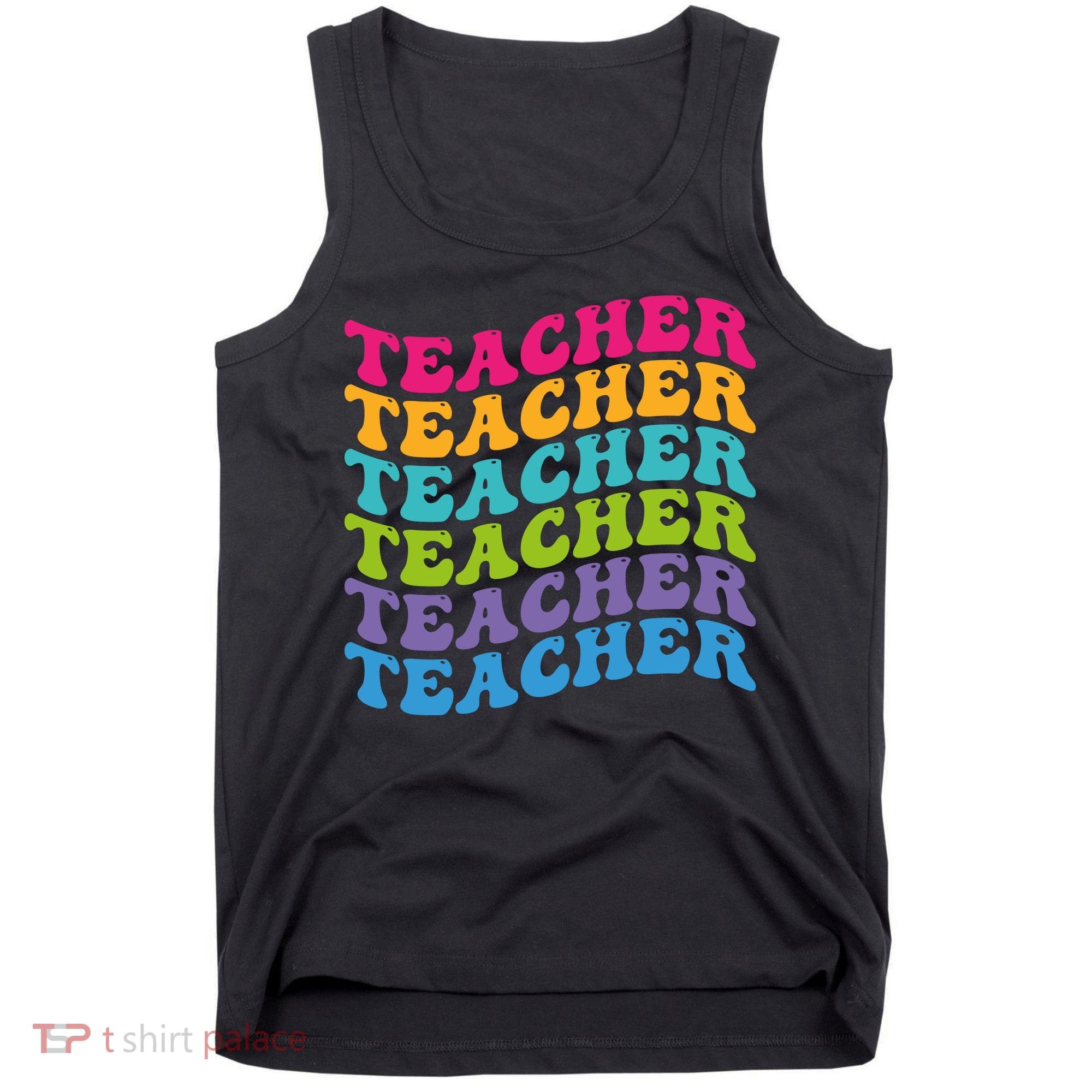 Teacher Retro Word Mashup Tank Top