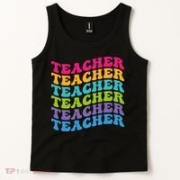 Teacher Retro Word Mashup Tank Top thumb 2