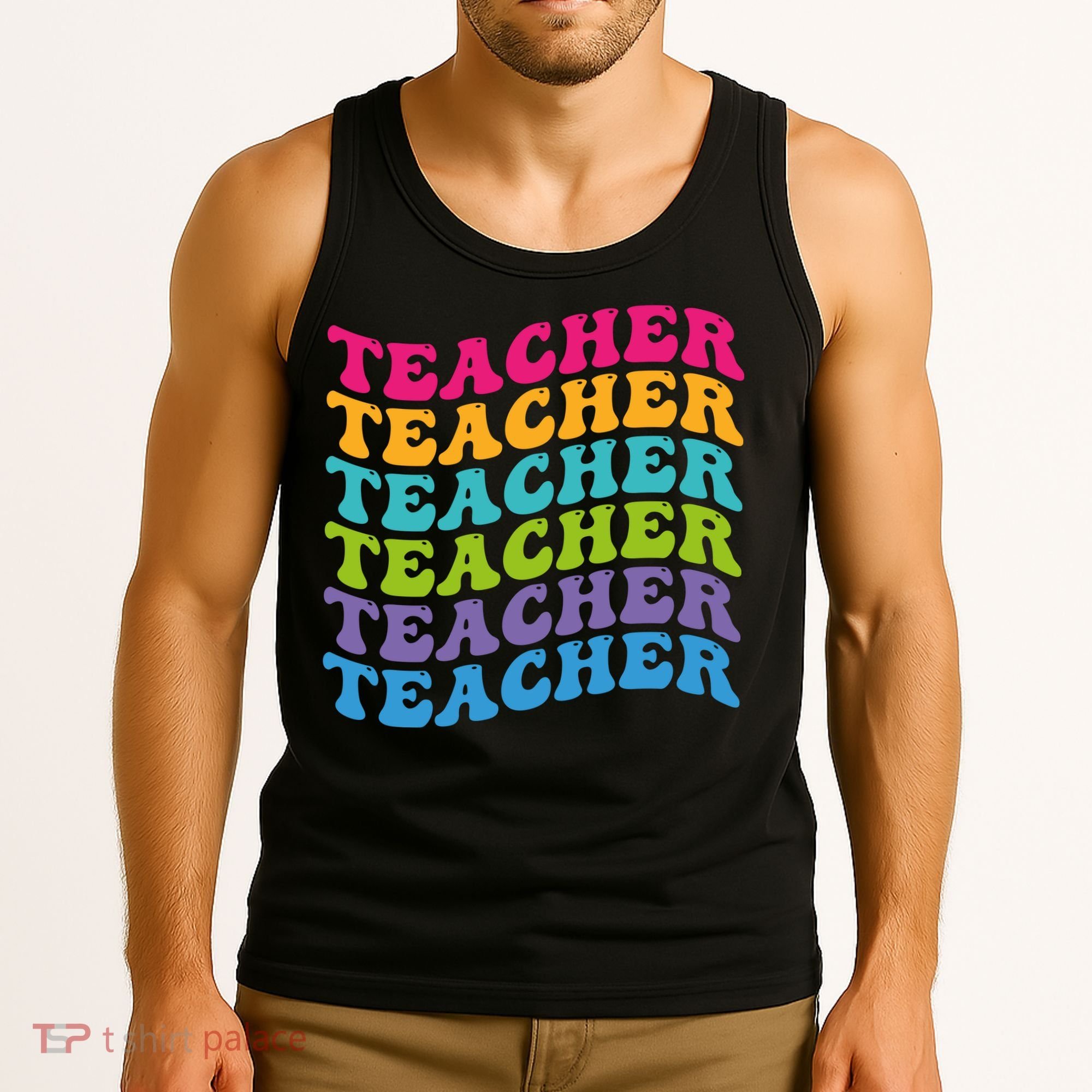 Teacher Retro Word Mashup Tank Top