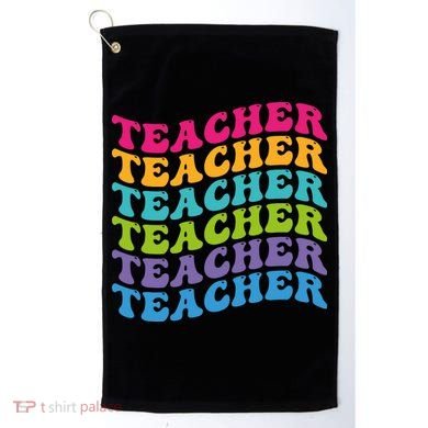 Teacher Retro Word Mashup Golf Towel