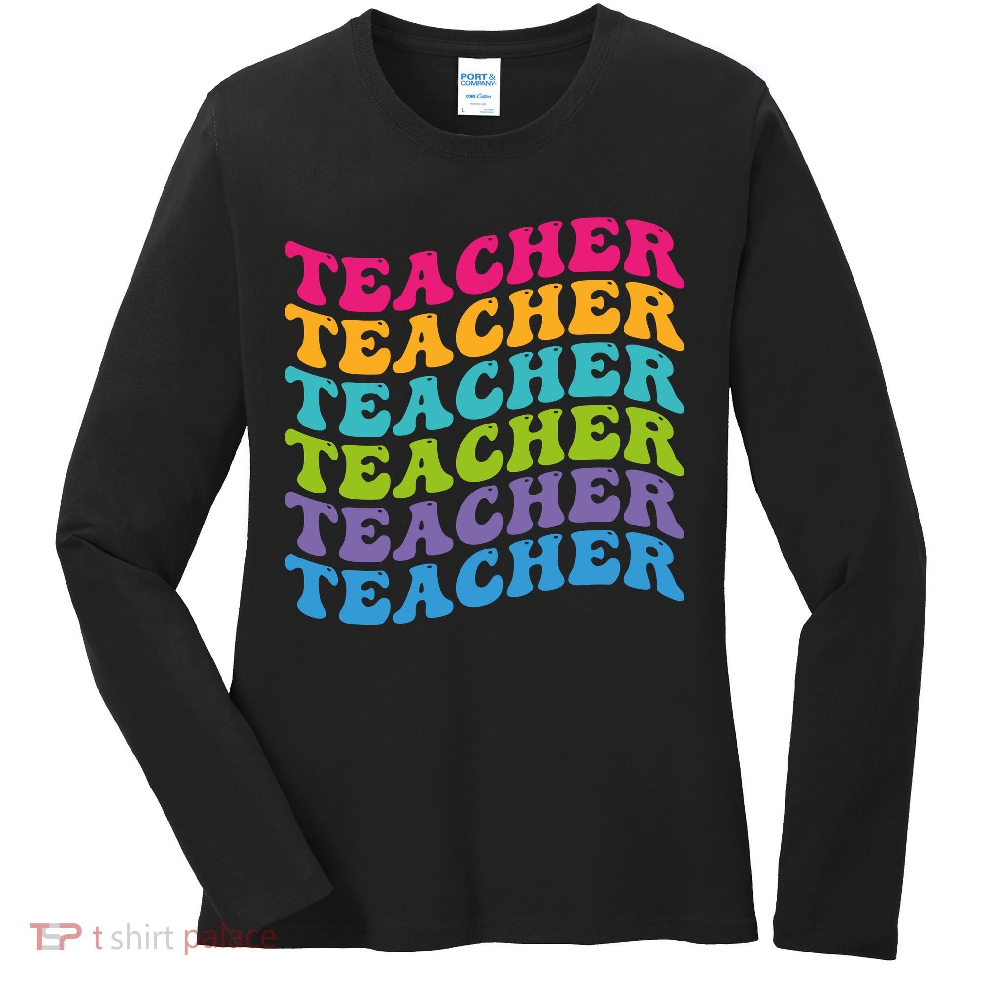 Teacher Retro Word Mashup Women's Long Sleeve Shirt