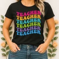 Teacher Retro Word Mashup Women's T-Shirt thumb 2