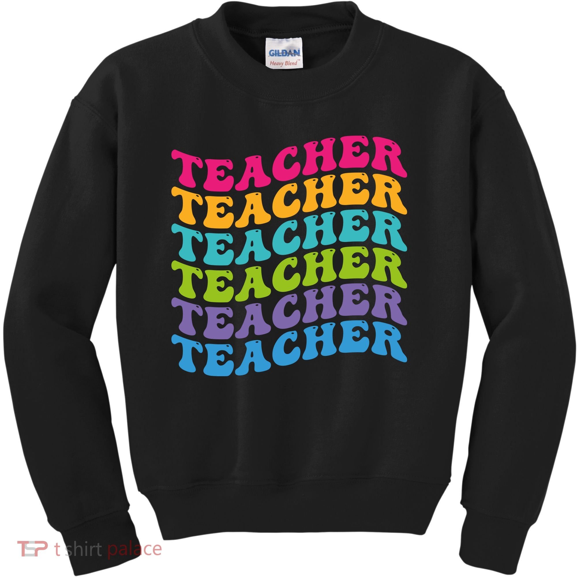 Teacher Retro Word Mashup Kids Sweatshirt