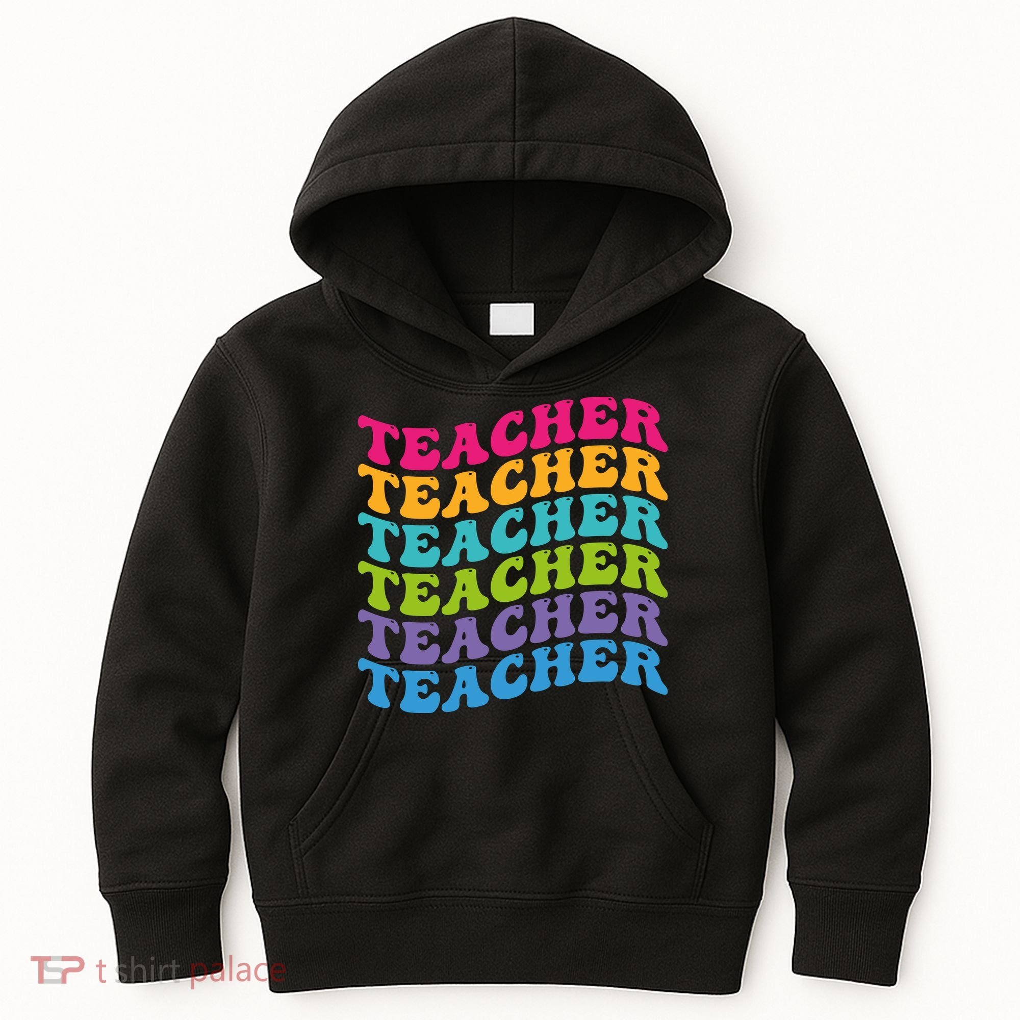 Teacher Retro Word Mashup Kids Hoodie