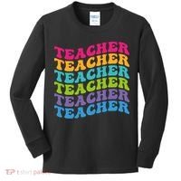 Teacher Retro Word Mashup Kids Long Sleeve Shirt thumb 0