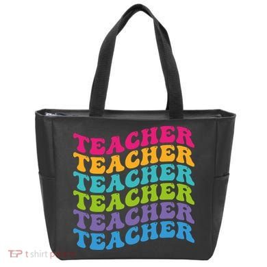 Teacher Retro Word Mashup Tote Bag