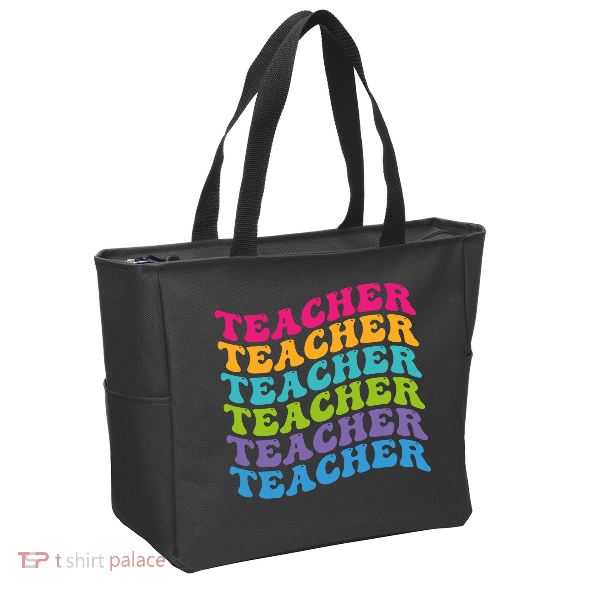 Teacher Retro Word Mashup Tote Bag