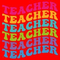 Teacher Retro Word Mashup Santa Hat thumb 1