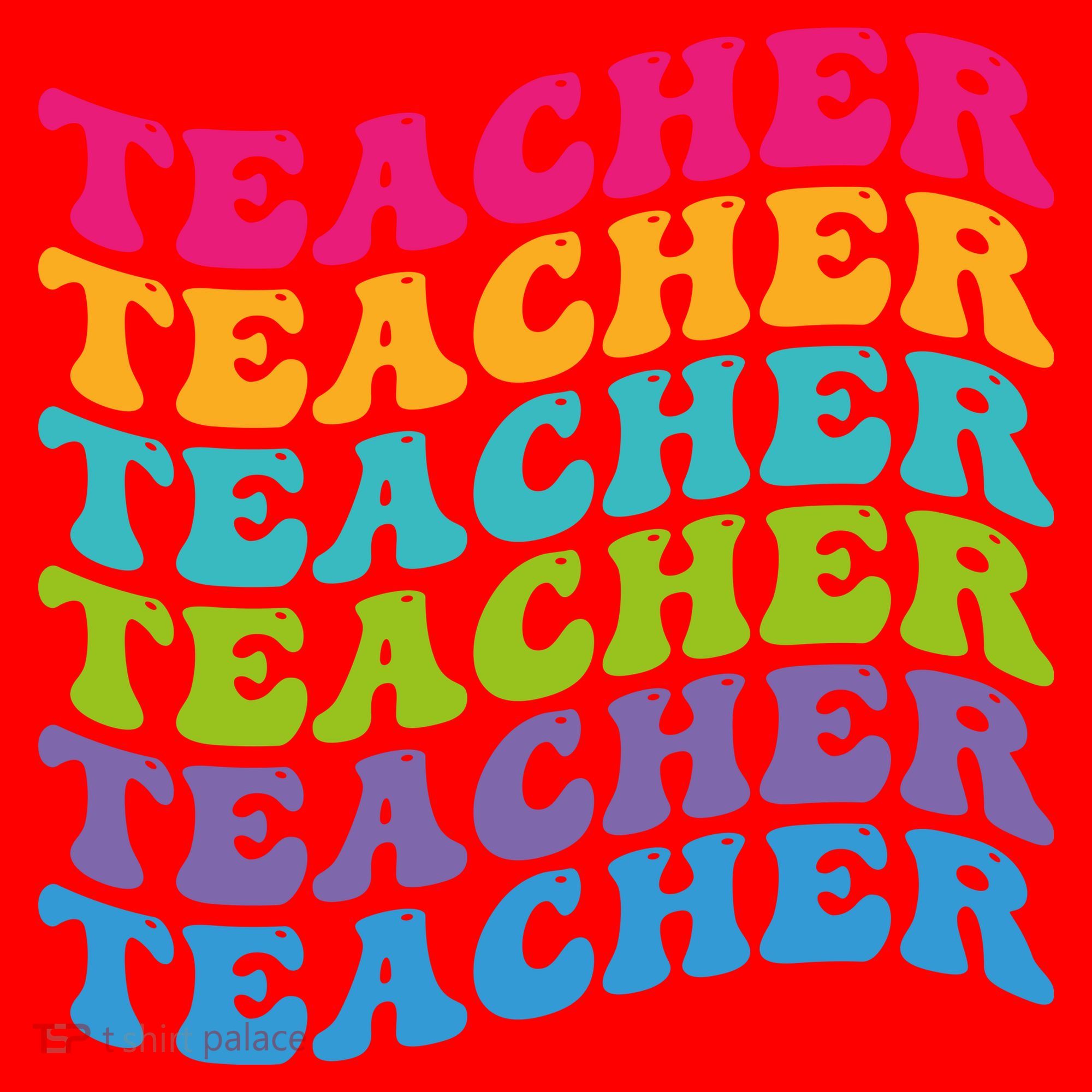 Teacher Retro Word Mashup Santa Hat