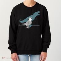 T Rex White Faced Cockatiel, Funny Grey Cockatiel Dinosaur Women's Sweatshirt thumb 0