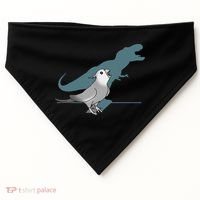 T Rex White Faced Cockatiel, Funny Grey Cockatiel Dinosaur USA-Made Doggie Bandana thumb 0