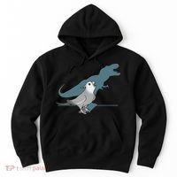 T Rex White Faced Cockatiel, Funny Grey Cockatiel Dinosaur Hoodie thumb 0