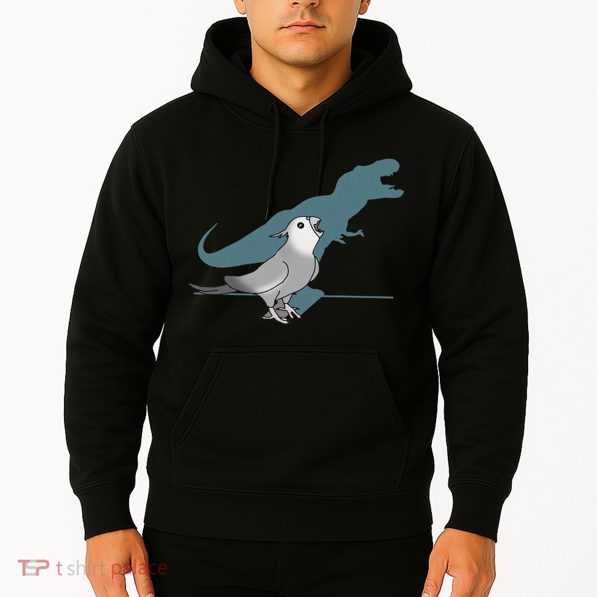 T Rex White Faced Cockatiel, Funny Grey Cockatiel Dinosaur Hoodie