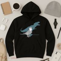 T Rex White Faced Cockatiel, Funny Grey Cockatiel Dinosaur Hoodie thumb 3