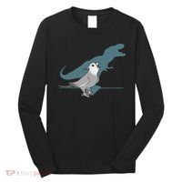 T Rex White Faced Cockatiel, Funny Grey Cockatiel Dinosaur Long Sleeve Shirt thumb 0