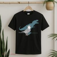 T Rex White Faced Cockatiel, Funny Grey Cockatiel Dinosaur T-Shirt thumb 2