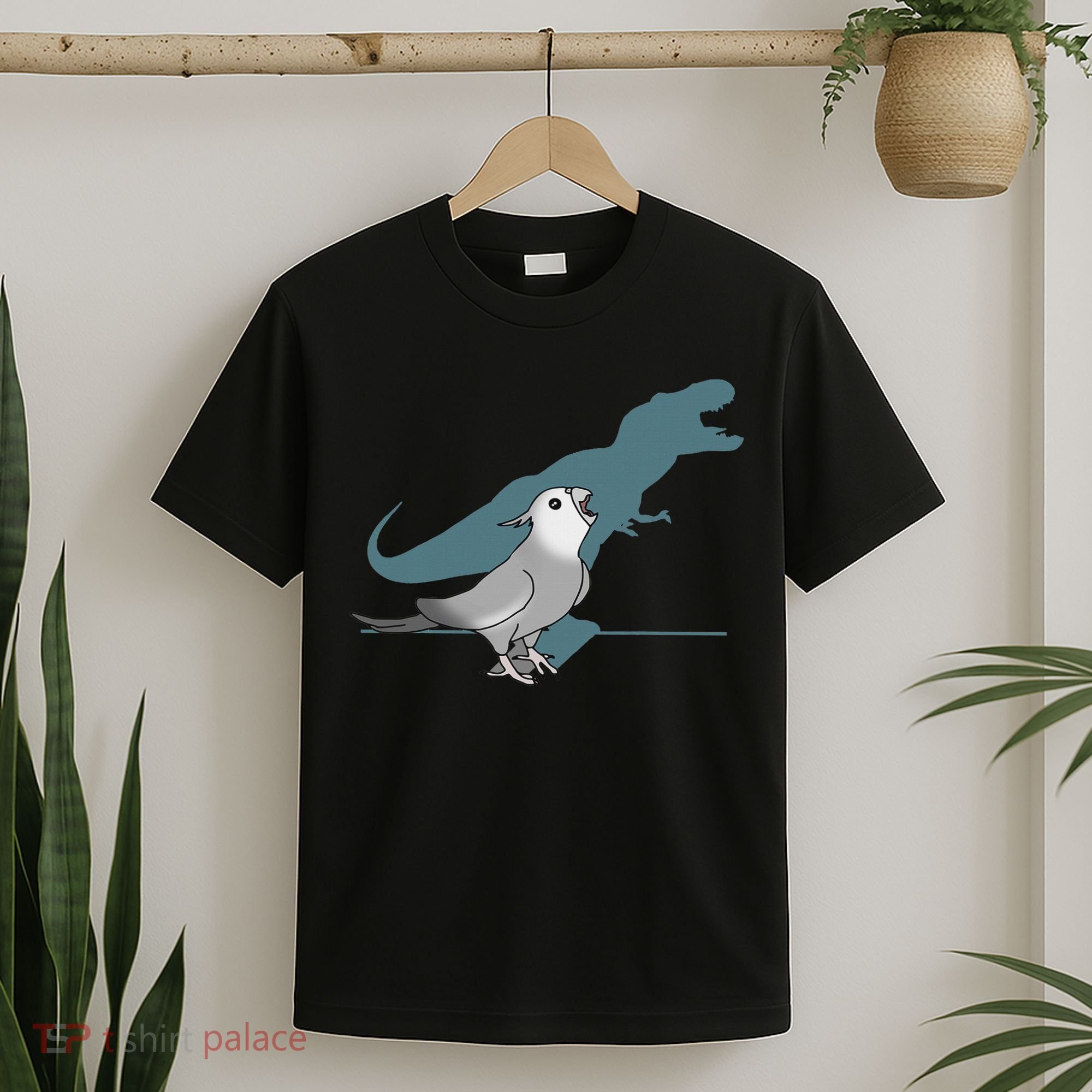 T Rex White Faced Cockatiel, Funny Grey Cockatiel Dinosaur T-Shirt
