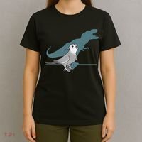 T Rex White Faced Cockatiel, Funny Grey Cockatiel Dinosaur T-Shirt thumb 4