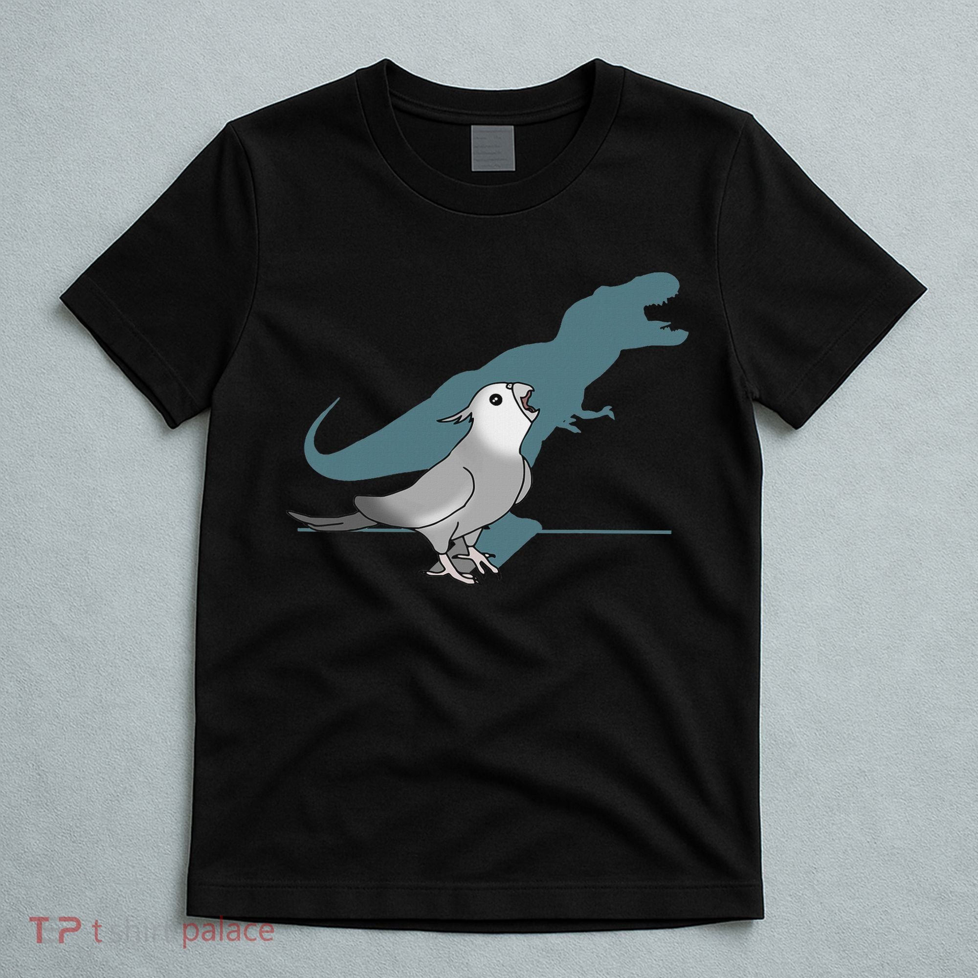 T Rex White Faced Cockatiel, Funny Grey Cockatiel Dinosaur T-Shirt