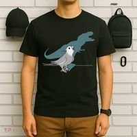 T Rex White Faced Cockatiel, Funny Grey Cockatiel Dinosaur T-Shirt thumb 6
