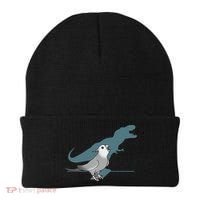 T Rex White Faced Cockatiel, Funny Grey Cockatiel Dinosaur Beanie thumb 0