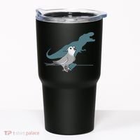 T Rex White Faced Cockatiel, Funny Grey Cockatiel Dinosaur Tumbler thumb 0