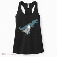 T Rex White Faced Cockatiel, Funny Grey Cockatiel Dinosaur Women's Tank Top thumb 0