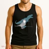 T Rex White Faced Cockatiel, Funny Grey Cockatiel Dinosaur Tank Top thumb 3