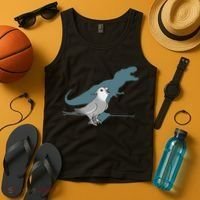 T Rex White Faced Cockatiel, Funny Grey Cockatiel Dinosaur Tank Top thumb 4