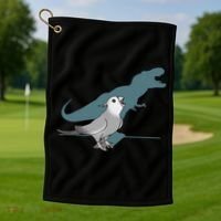 T Rex White Faced Cockatiel, Funny Grey Cockatiel Dinosaur Golf Towel thumb 1
