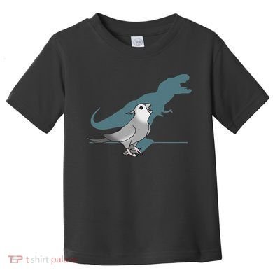 T Rex White Faced Cockatiel, Funny Grey Cockatiel Dinosaur Toddler T-Shirt