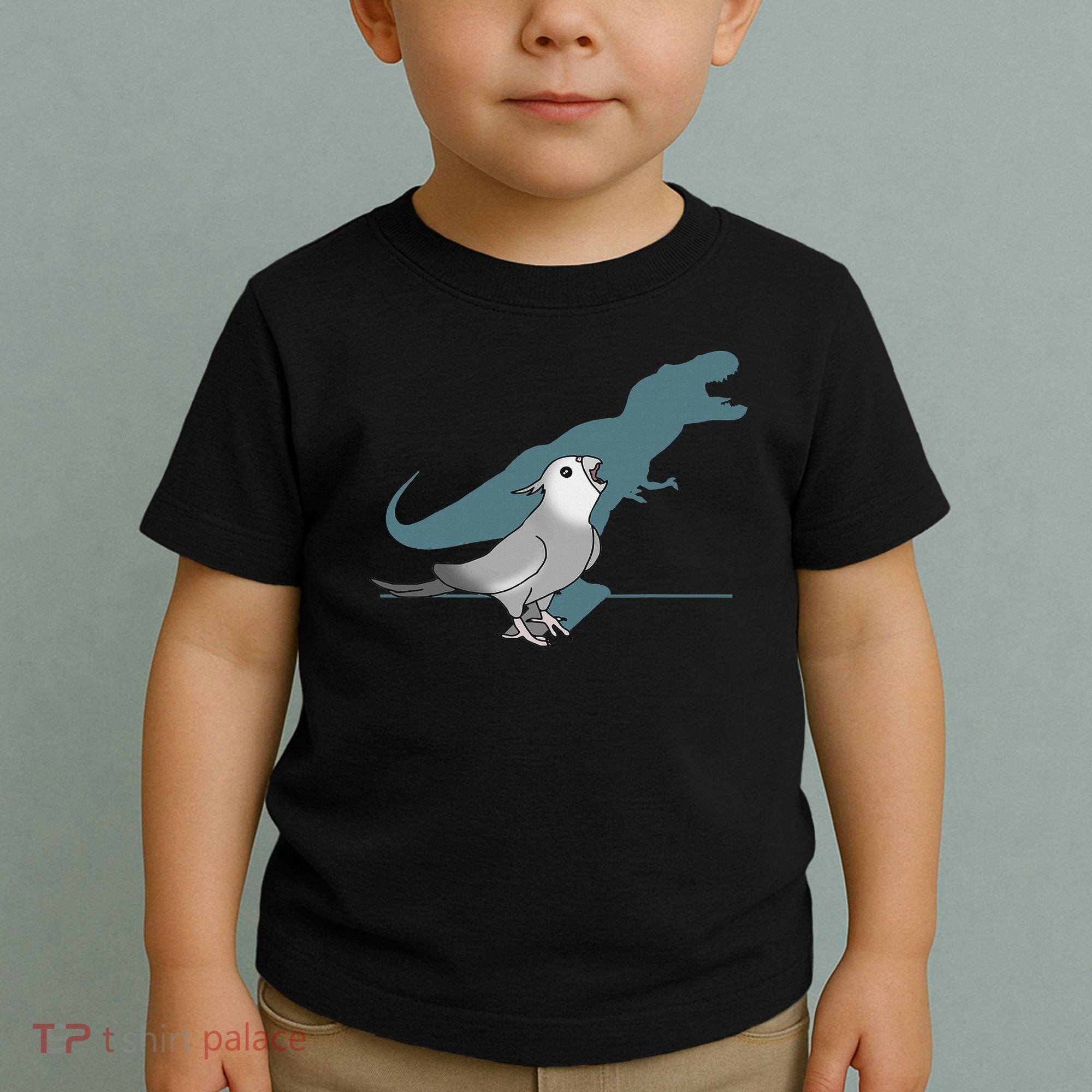 T Rex White Faced Cockatiel, Funny Grey Cockatiel Dinosaur Toddler T-Shirt