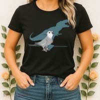 T Rex White Faced Cockatiel, Funny Grey Cockatiel Dinosaur Women's T-Shirt thumb 2