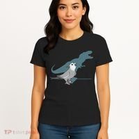 T Rex White Faced Cockatiel, Funny Grey Cockatiel Dinosaur Women's T-Shirt thumb 4