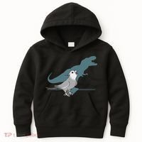 T Rex White Faced Cockatiel, Funny Grey Cockatiel Dinosaur Kids Hoodie thumb 0