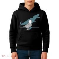 T Rex White Faced Cockatiel, Funny Grey Cockatiel Dinosaur Kids Hoodie thumb 4