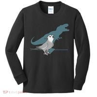 T Rex White Faced Cockatiel, Funny Grey Cockatiel Dinosaur Kids Long Sleeve Shirt thumb 0
