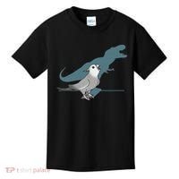 T Rex White Faced Cockatiel, Funny Grey Cockatiel Dinosaur Kids T-Shirt thumb 0