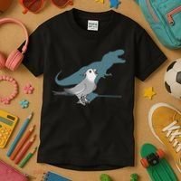 T Rex White Faced Cockatiel, Funny Grey Cockatiel Dinosaur Kids T-Shirt thumb 3
