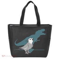 T Rex White Faced Cockatiel, Funny Grey Cockatiel Dinosaur Tote Bag thumb 0