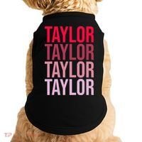 Taylor Retro Wordmark Pattern I love Taylor Doggie Tank thumb 0